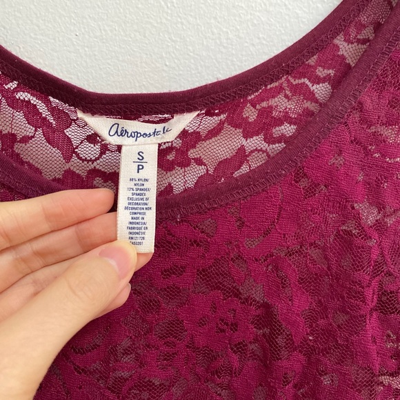 Aeropostale Lace Peplum Tank S - Picture 2 of 3